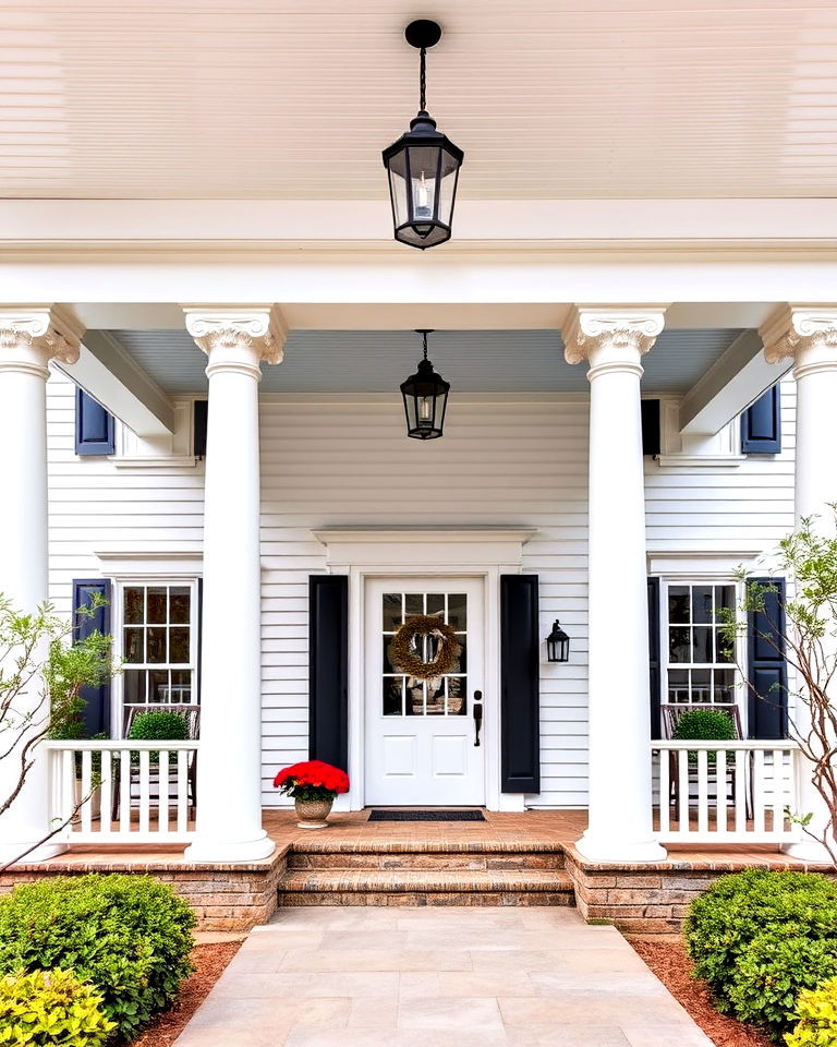 elegance classic white columns for colonial front porch