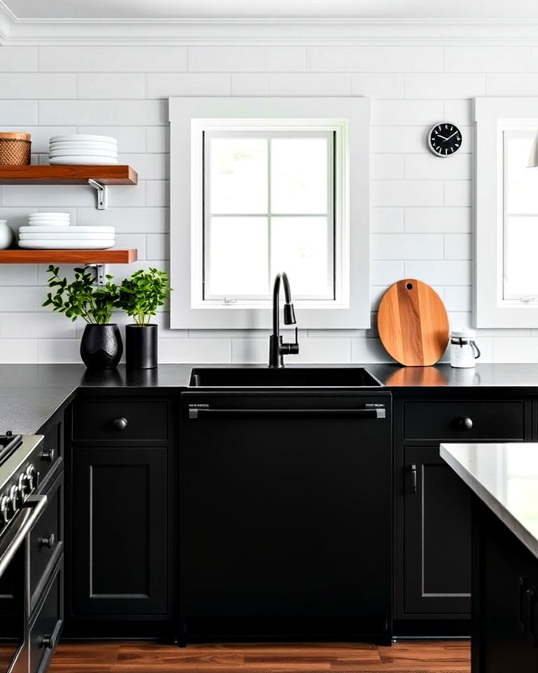 elegance matte black dishwasher for any kitchen