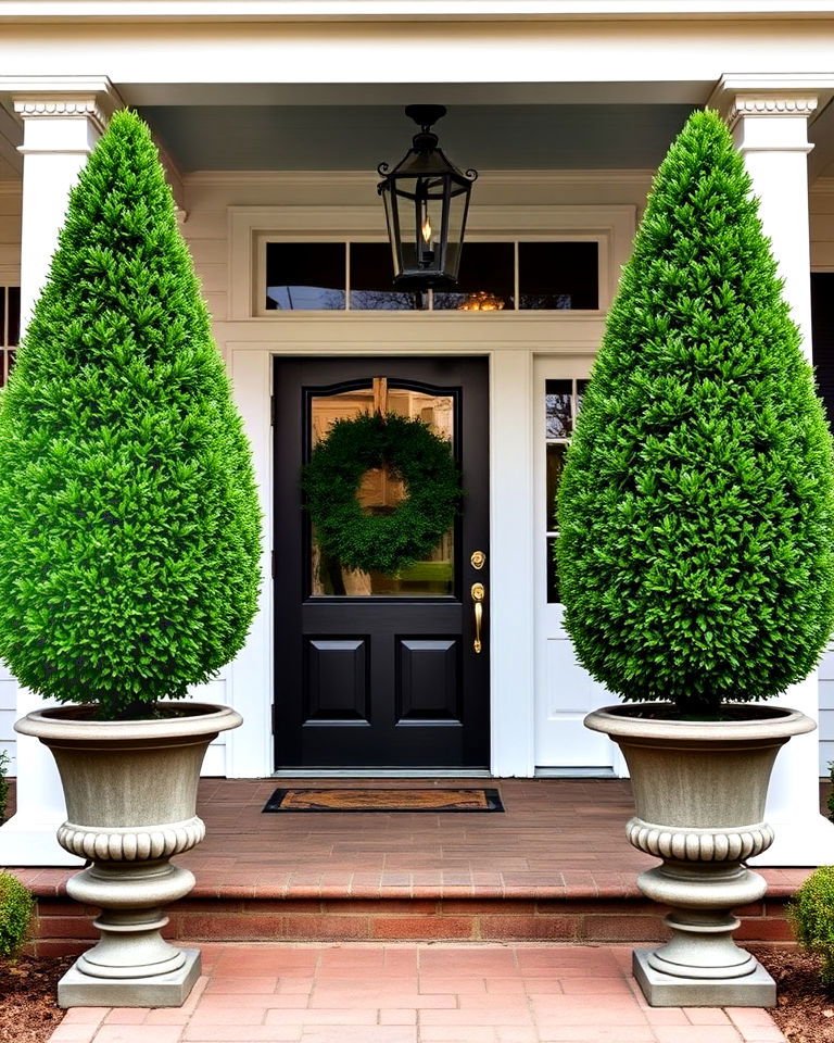 elegance oversized planters with topiary