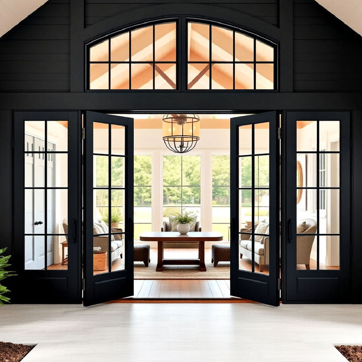 elegant black french doors for indoor outdoor flow