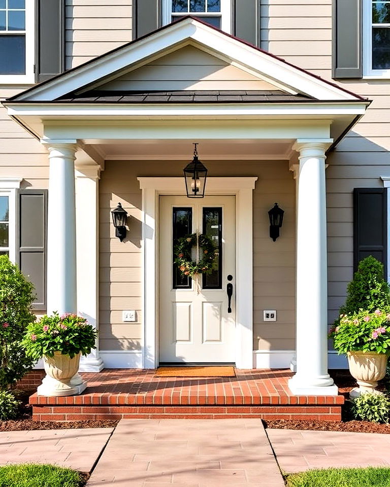 elegant covered porch with columns