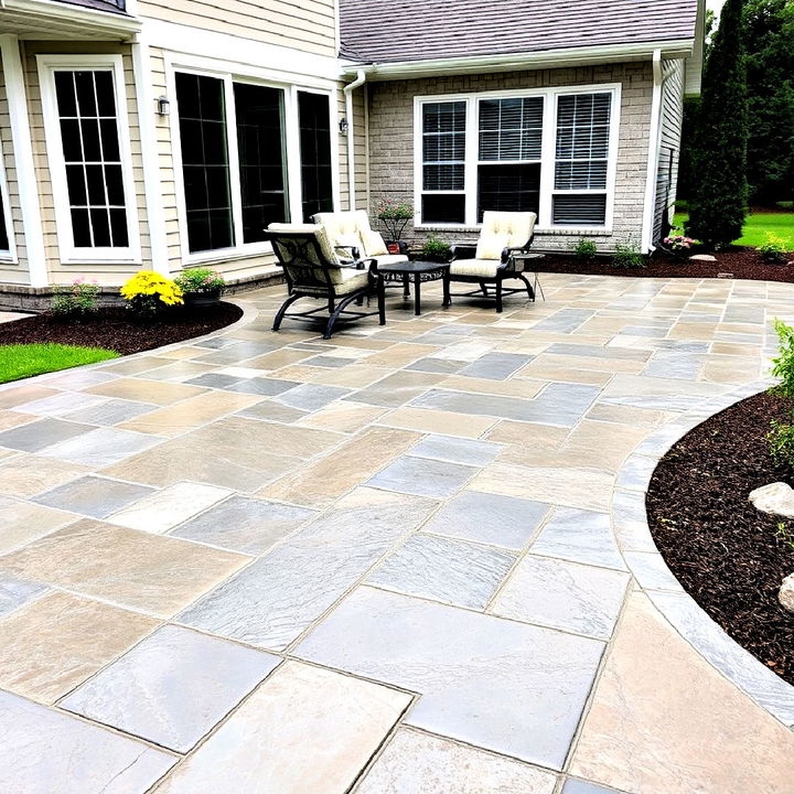 elegant textured slate overlay for your stamped concrete patio