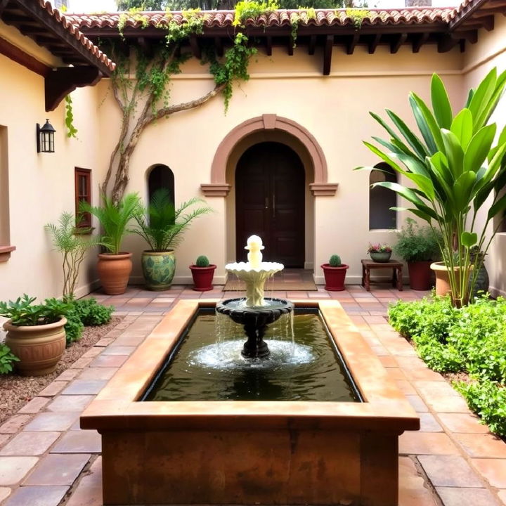 elegant water trough feature for a courtyard