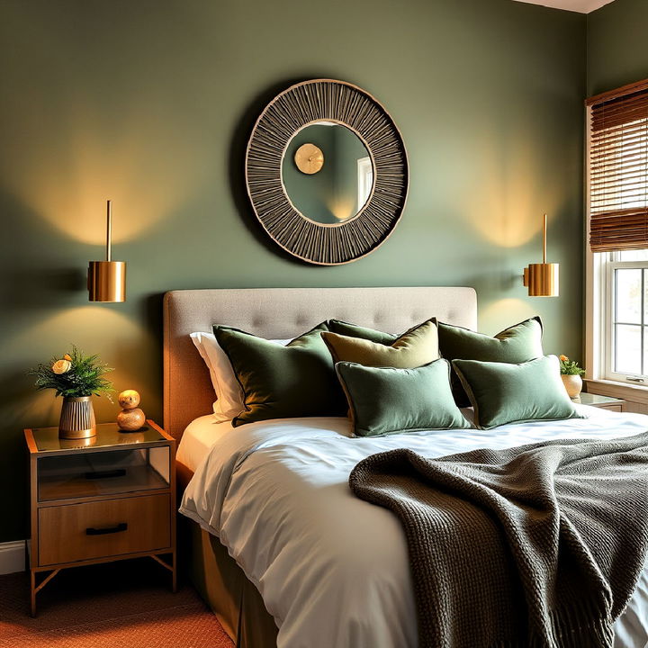 elevate your lighting with olive green and brass fixtures