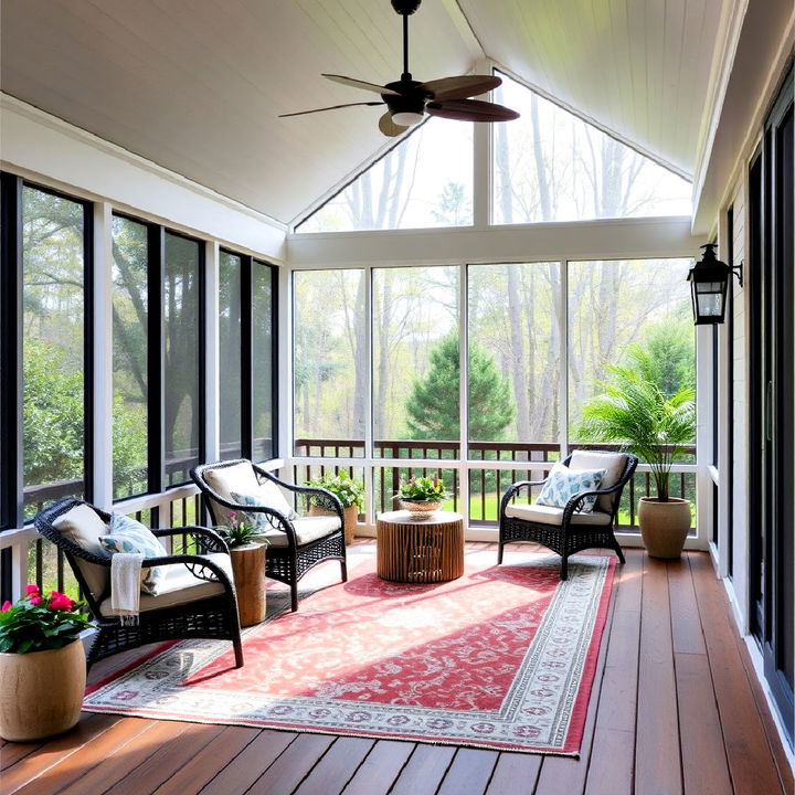 enclosed side porch for a versatile indoor outdoor space