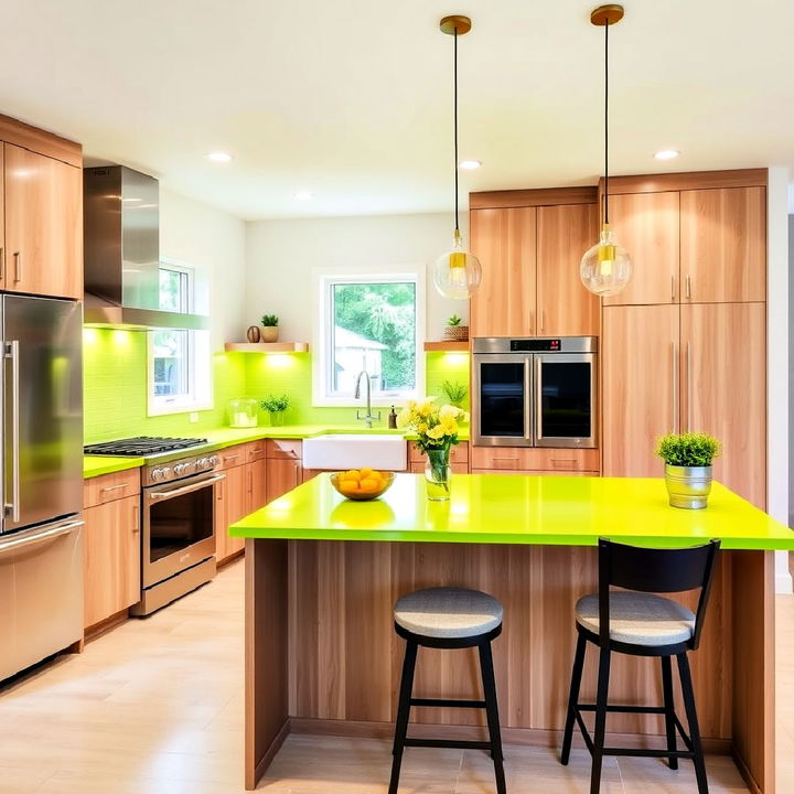 energize your kitchen with lime green countertops