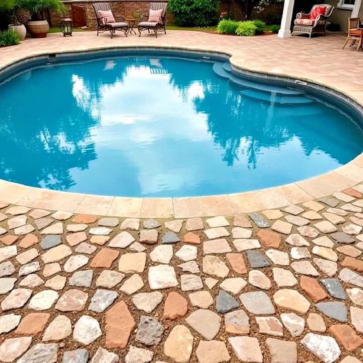 enhance your pool deck with non slip cobblestones