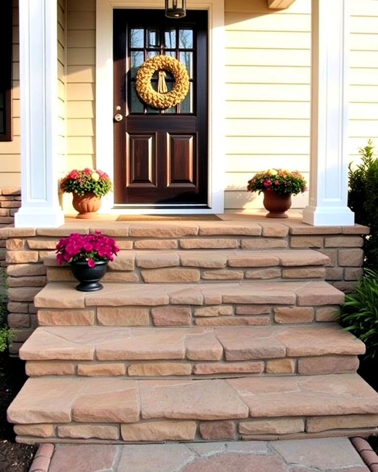 enhance your porch entrance with sandstone steps