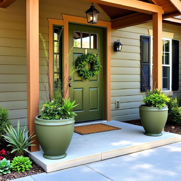 enhance your space with olive green planters exterior house