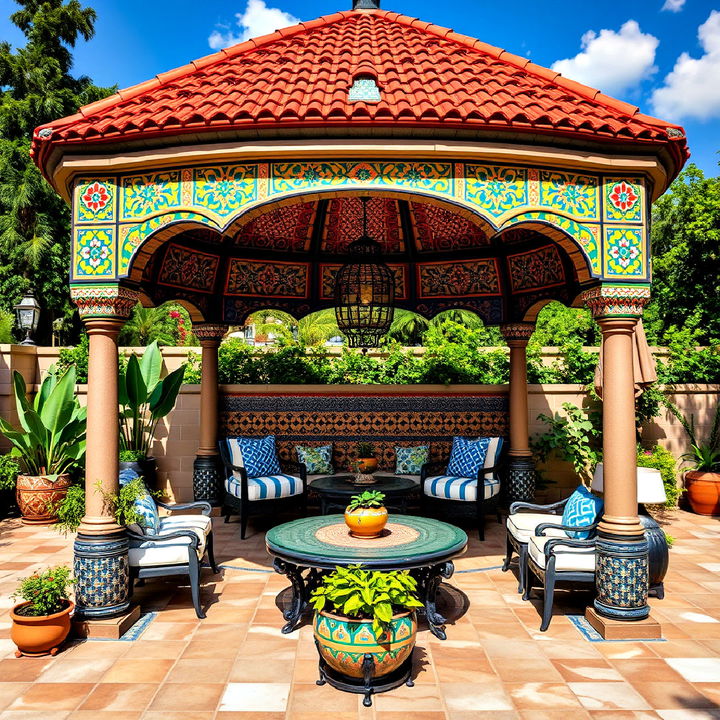 exotic moroccan gazebo with intricate details