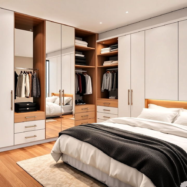 expansive wardrobe dressing area