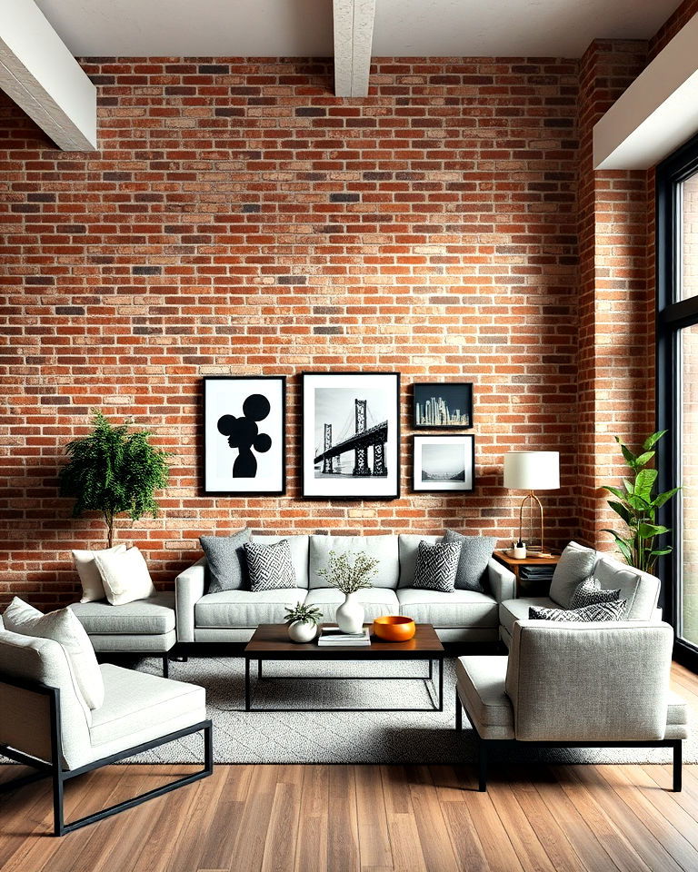 exposed brick walls for metro style interior