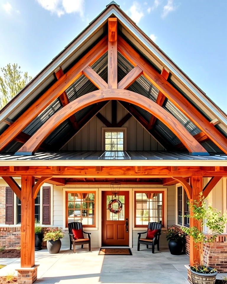 exposed rafters metal roof to add character