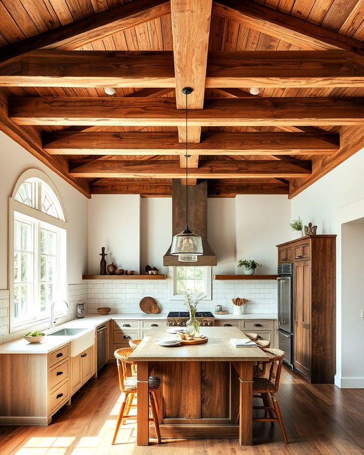 exposed wooden beams for architectural interest