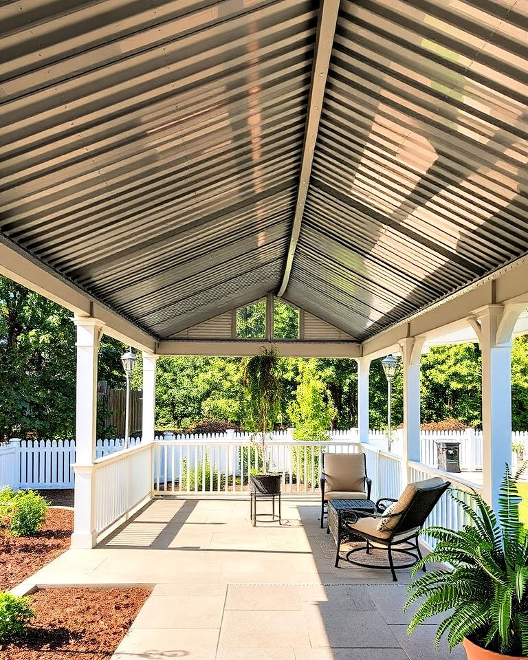 extended metal roof for patio coverage idea