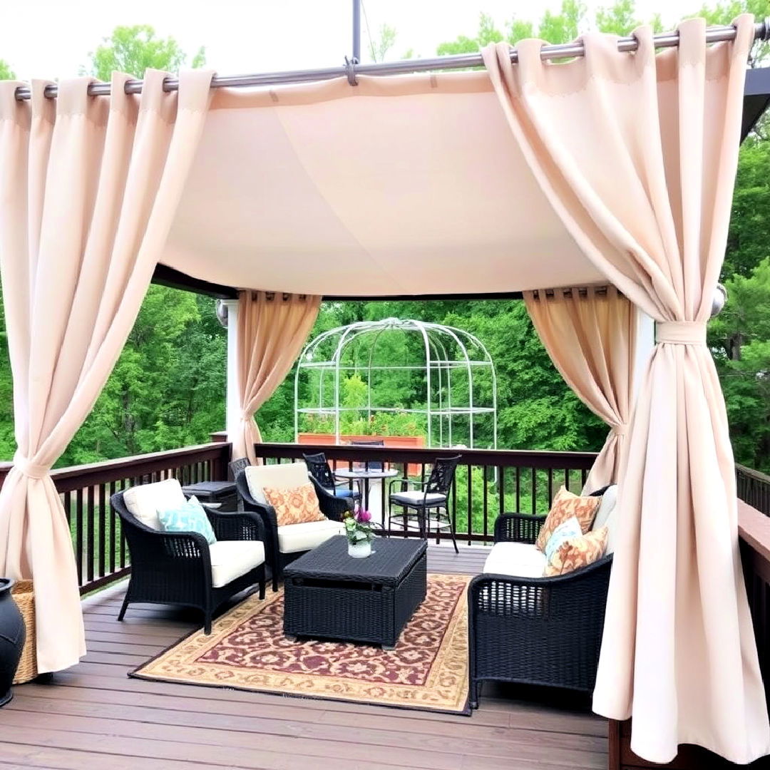 fabric drapes for a cozy vibe deck