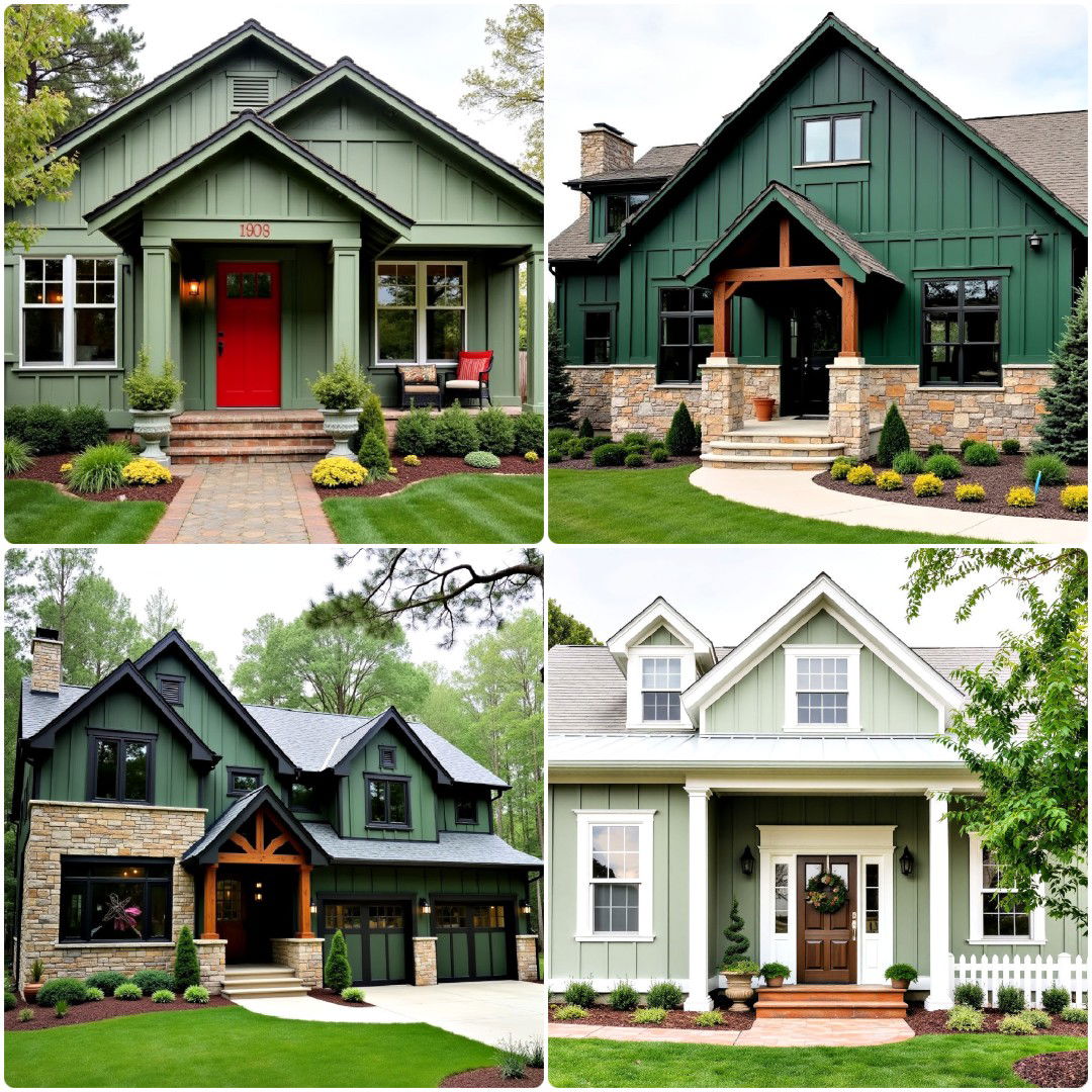 20 Green Farmhouse Exterior Home Ideas for Curb Appeal