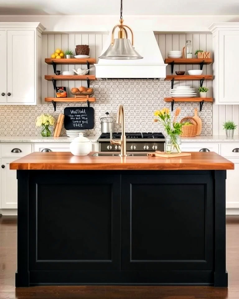 farmhouse island with chalkboard front