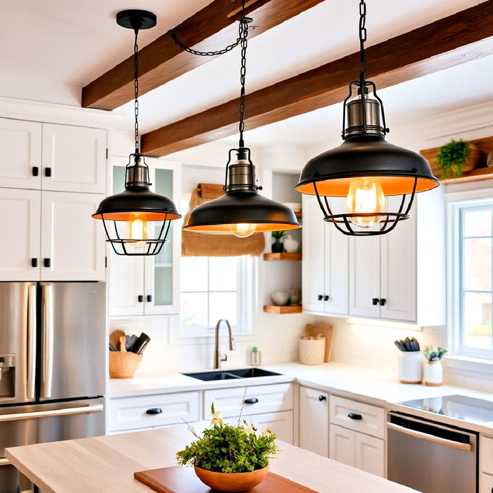 farmhouse pendant lights for your white kitchen