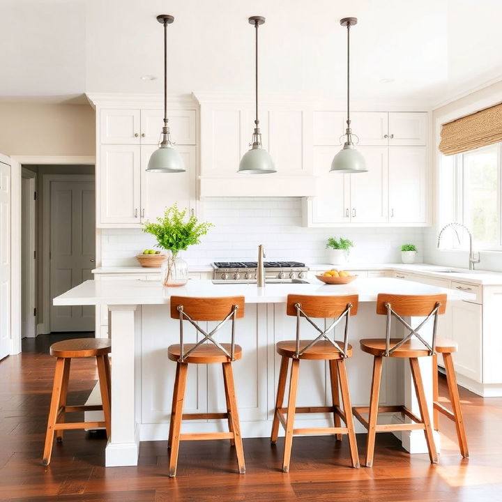 farmhouse style bar stools for a white island