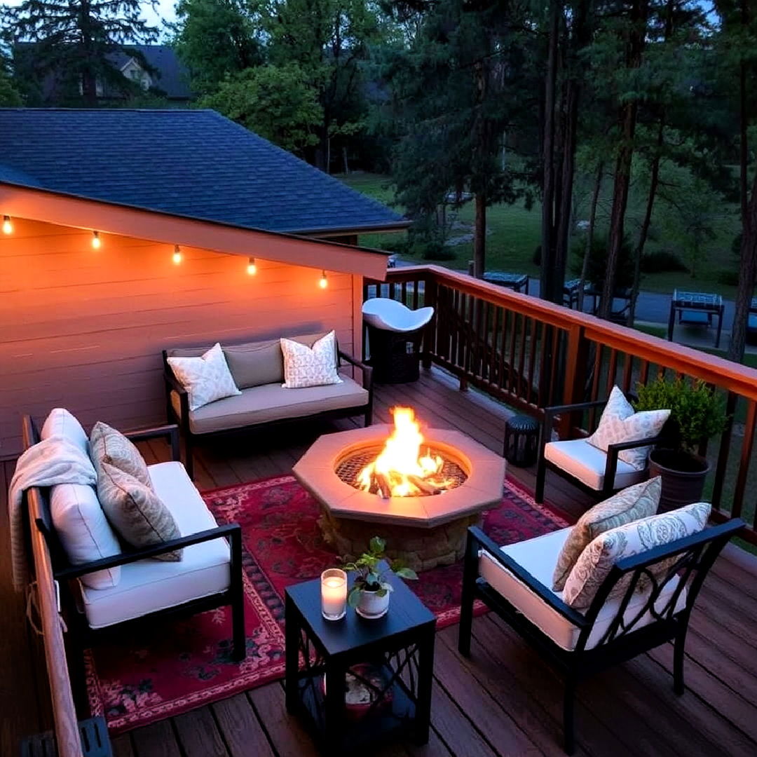 fire pit on your second floor deck