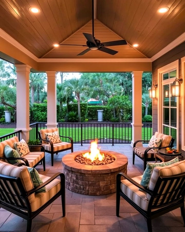 fire pit to create a cozy lanai porch spot