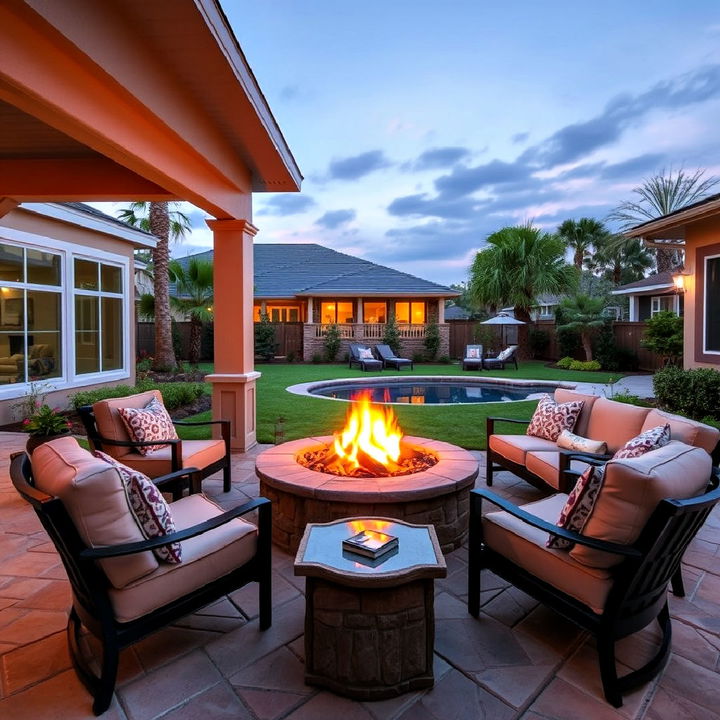 fire pit with cozy seating idea