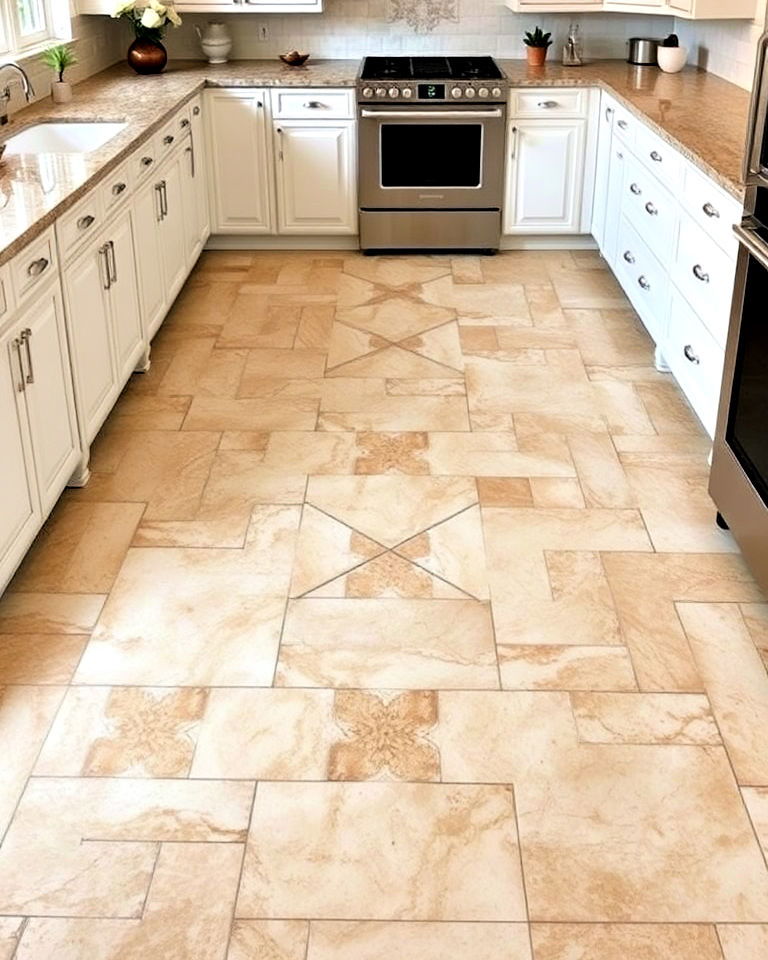 french pattern layout travertine floor