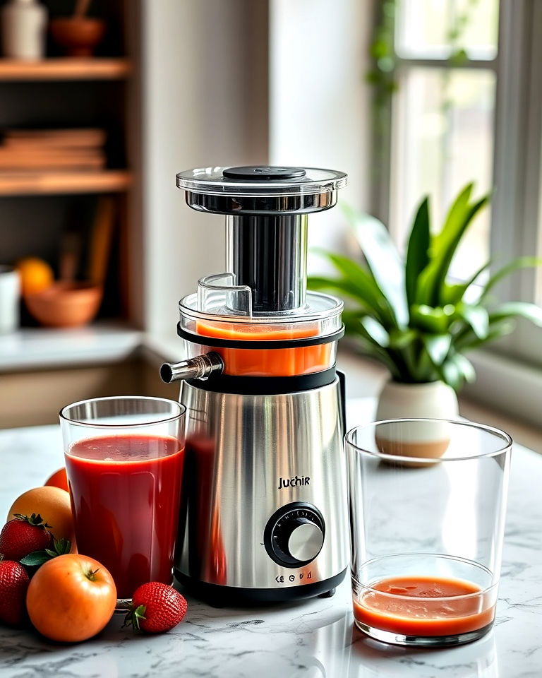 fresh juice with a juicer