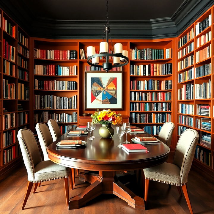 fun and vibrant color coded dining library book display