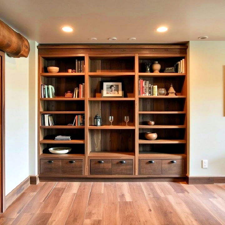 functional built in bookshelves