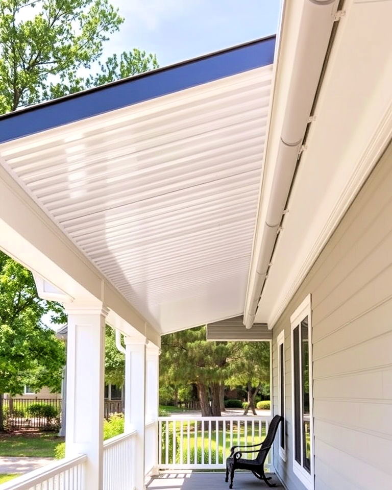 functional metal roof with built in gutters