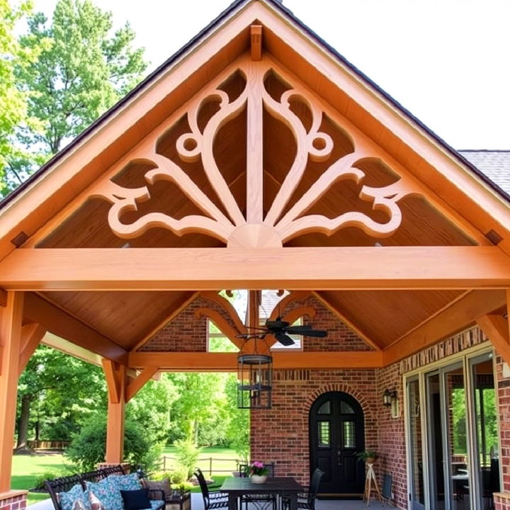 gable roof with decorative truss accents