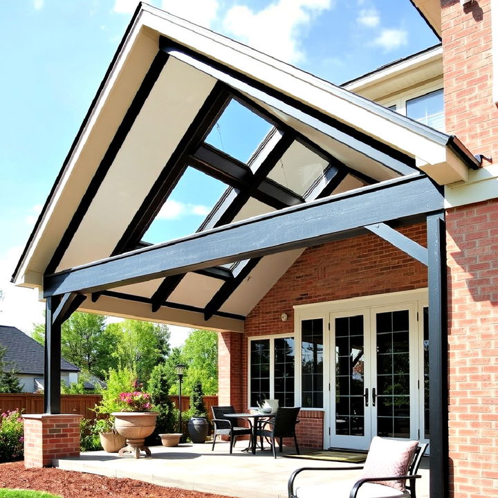 gable roof with integrated skylights