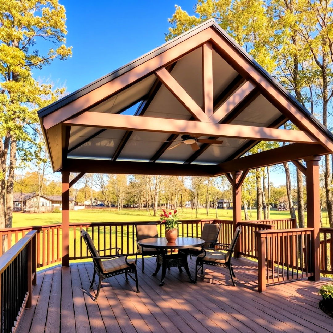 gabled roof for partially covered deck