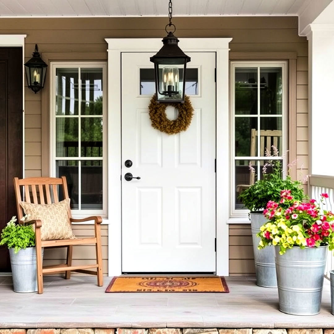 galvanized metal accents for porch