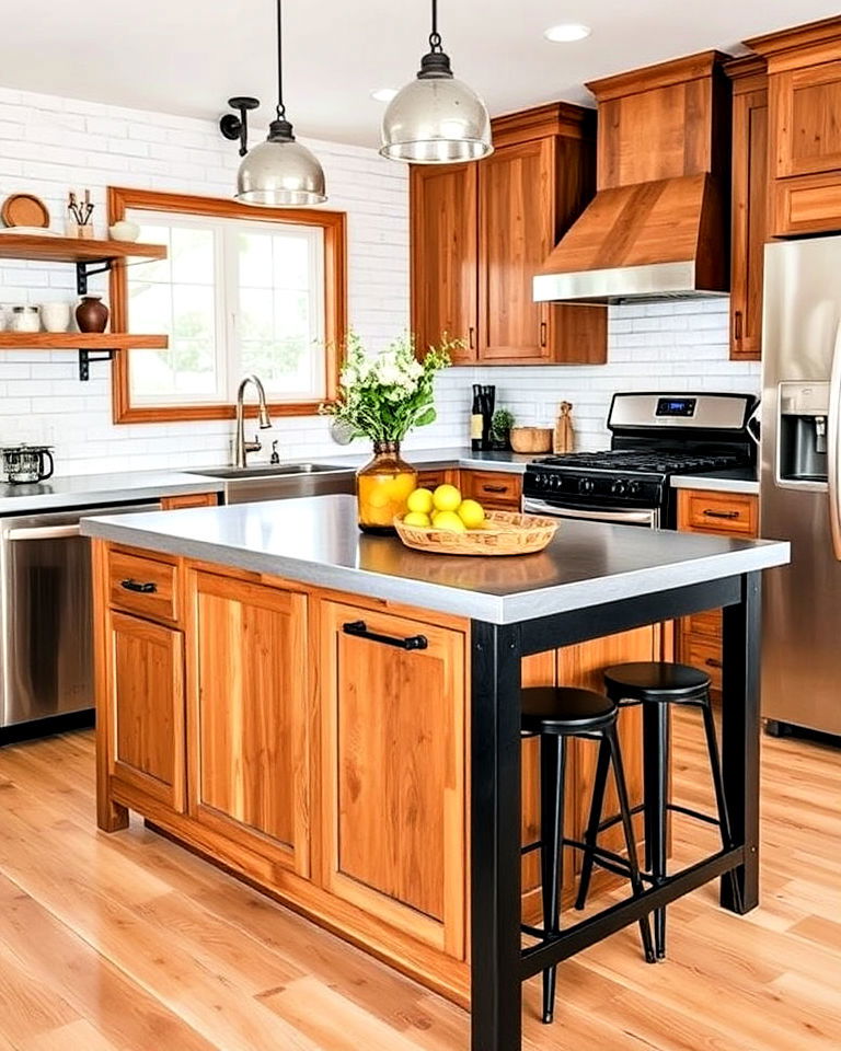 galvanized metal island top for farmhouse kitchen