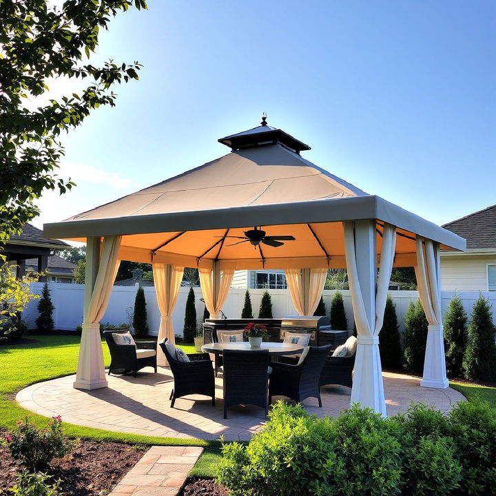 gazebo with a retractable roof for ultimate weather control