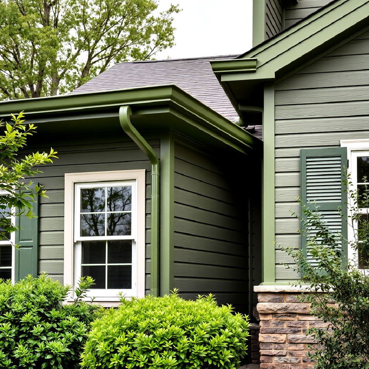 give your home a finished look with olive green gutters