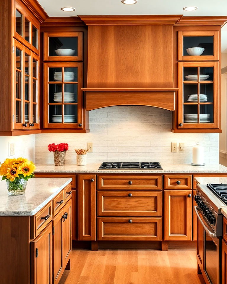 glass front cabinets into your kitchen design