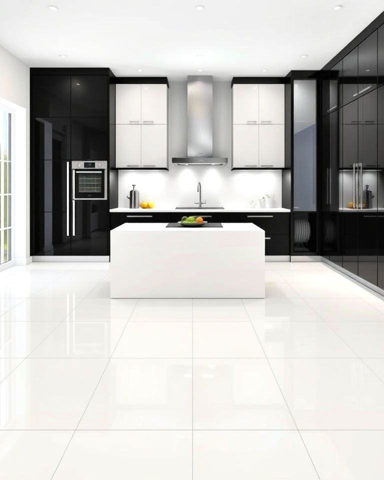 glossy white porcelain for a sleek finish