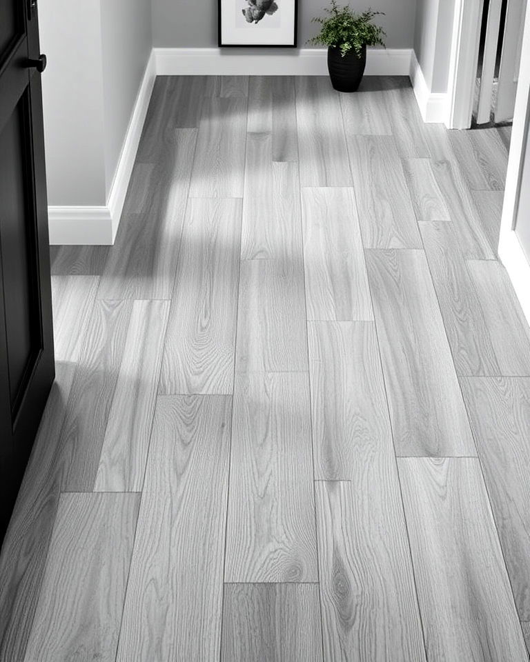 gray ash wood floor entryway