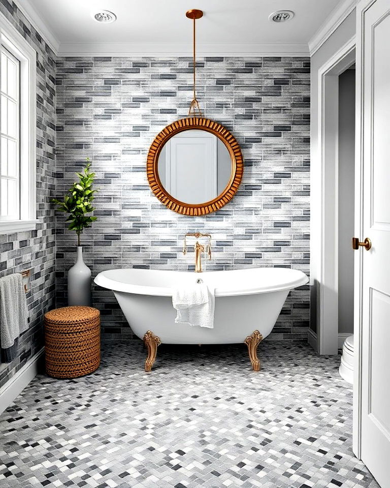 gray mosaic tiles for subtle texture