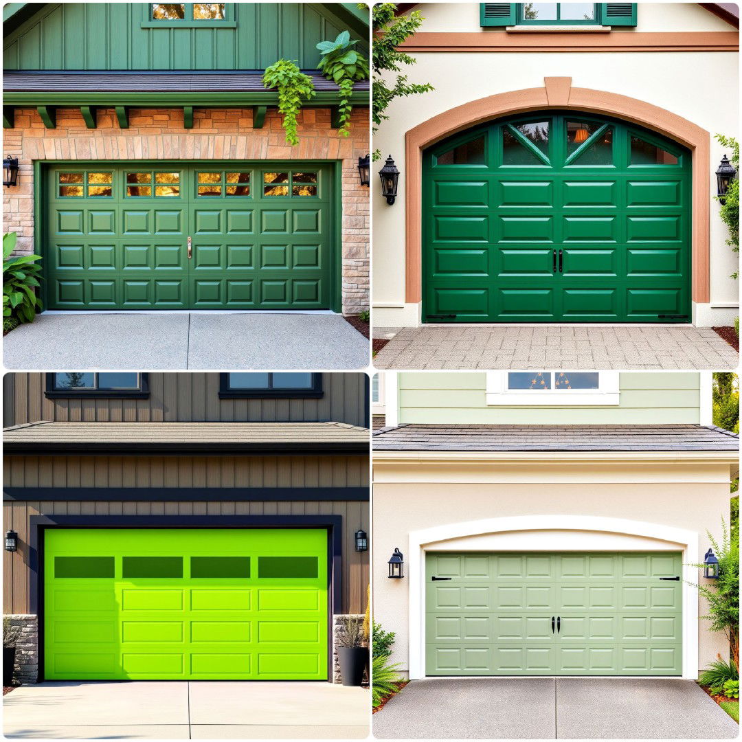 15 Green Garage Doors for Every Home Style