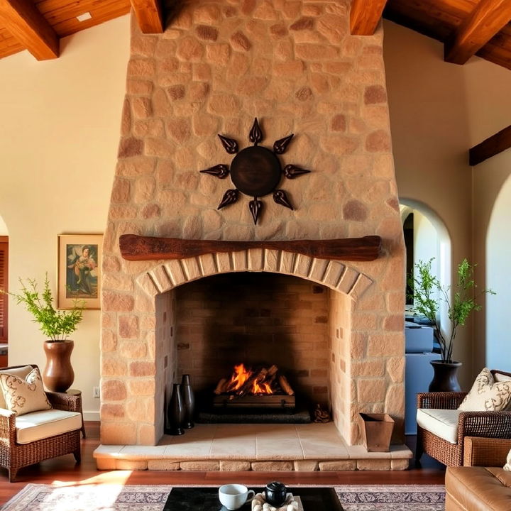 hacienda style fireplace design