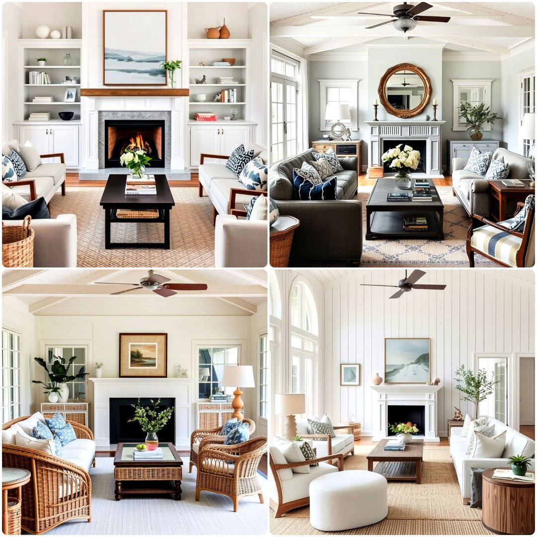 hamptons living room ideas