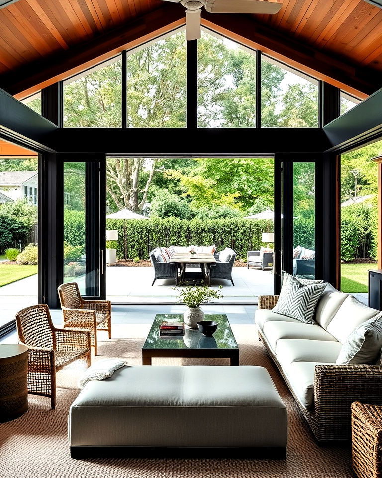 hamptons living room indoor outdoor flow