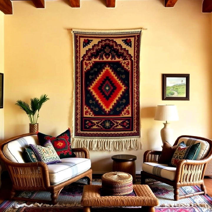 hand woven tapestry for adorning spanish living rooms