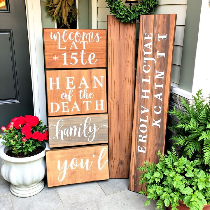 handcrafted wooden porch signs