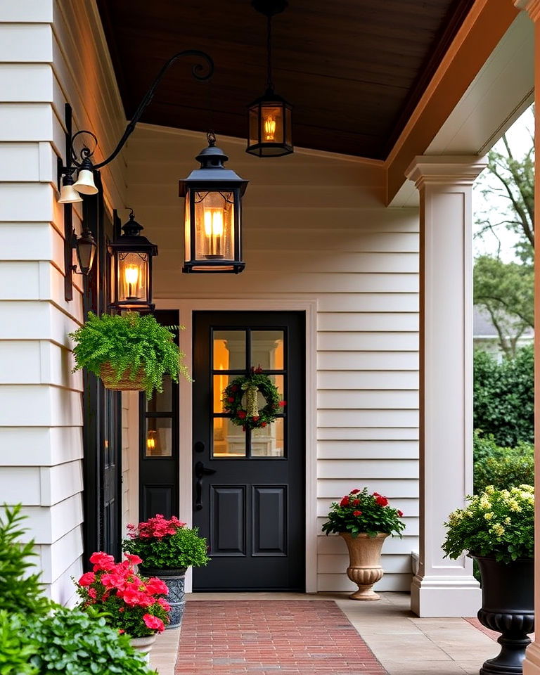 hanging lanterns for colonial front porch